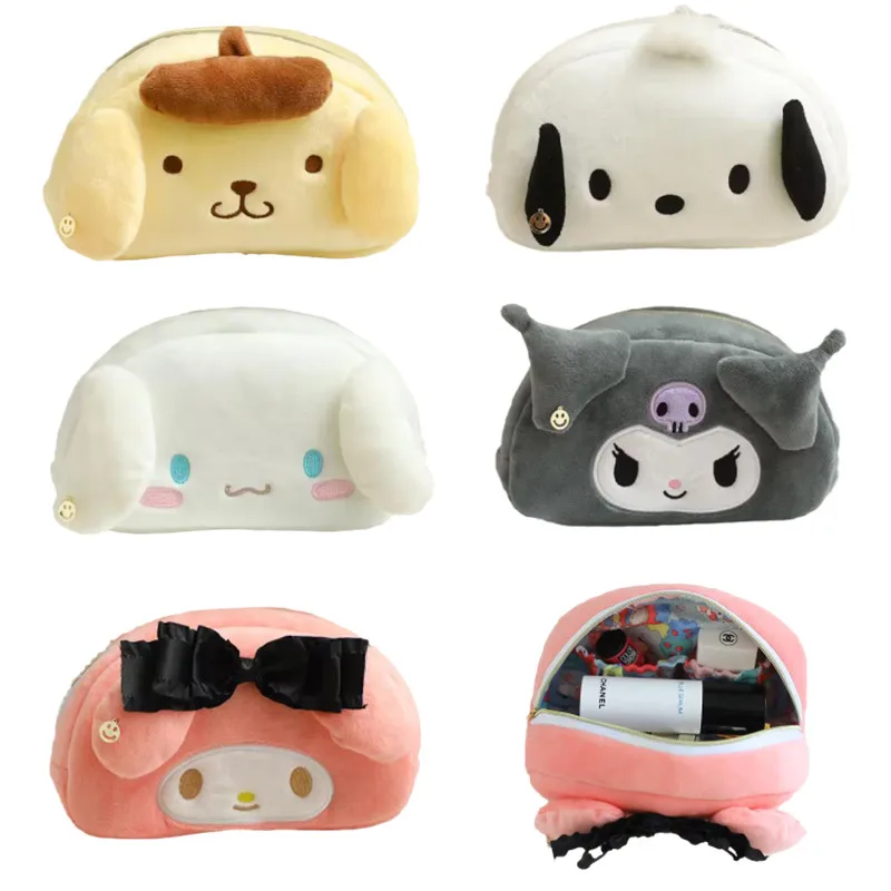 

Kawaii Anime Sanrios My Melody PomPomPurins Cartoon Plush Storage Bag Large Capacity Makeup Bag Pencil Case Cosmetic Bag Gift