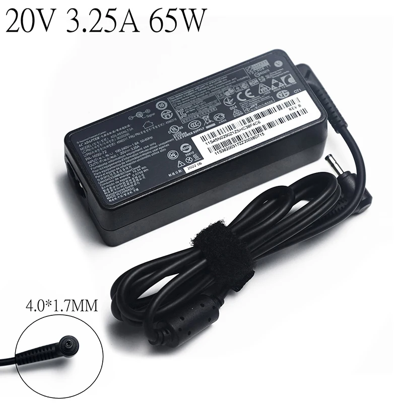 

20V 3.25A 65W 4.0x1.7mm ADLX65NLC3A AC Adapter For Lenovo Thinkpad Ideapad 510S TianYI 310 Laptop Charger 01FR051 ADLX65NCC3A