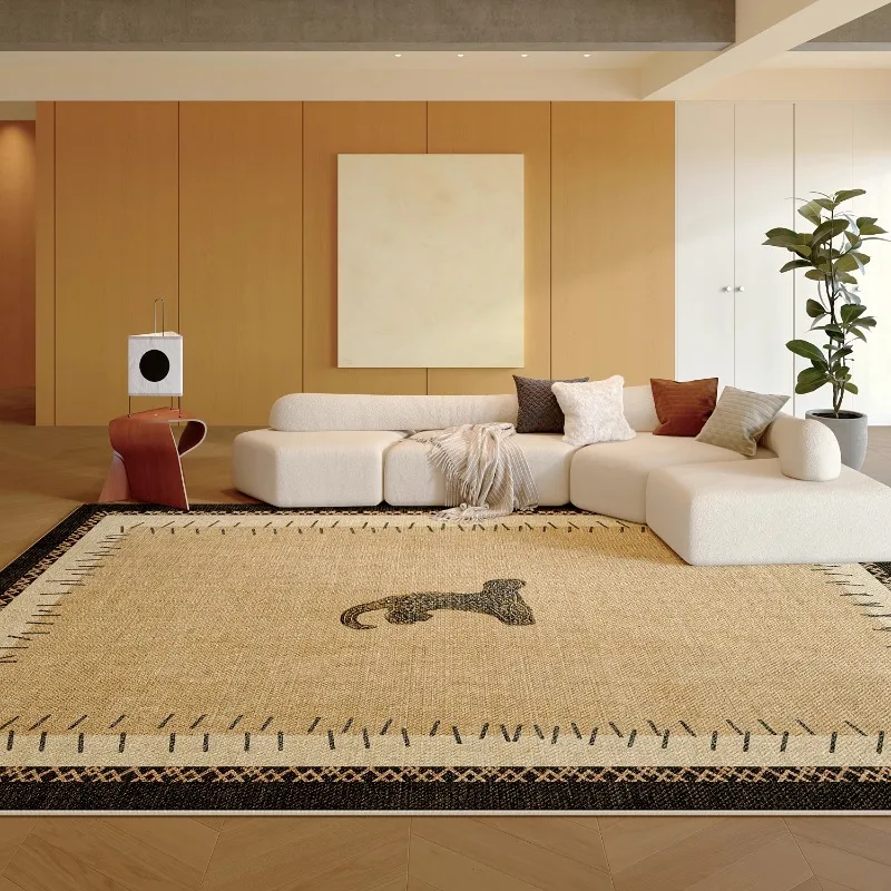 Vintage Brown Living Room Carpet Large Area Luxury Animal Print Bedroom Rug Fashion High-end Home Decor Coffee Table Sofa Mat 러그