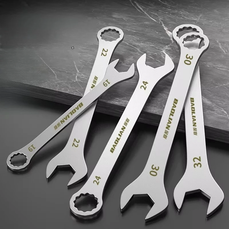 Ultra-Thin Dual-Purpose Wrench - Large Open-End with Plum Design (3mm, 4-27mm)