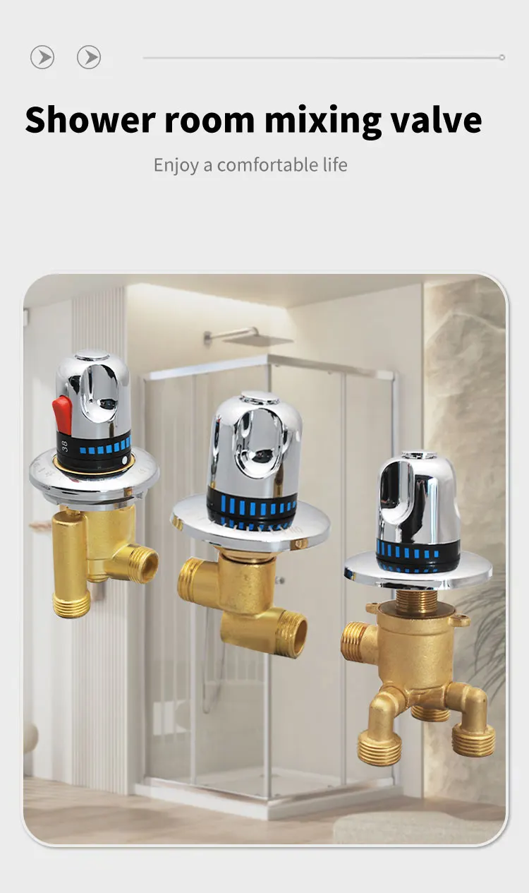 Description Picture 2 of itemBathtub split faucet jacuzzi faucet three-piece set of hot and cold water switch water diverter conversion valve fittings