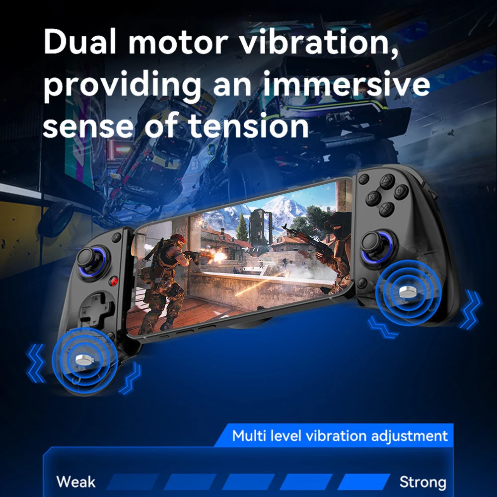 Mobile Phone Stretching Game Controller Wireless BT Mobile Gaming Controller Mobile Phone Gamepad for Switch/PC/Android/iOS/Xbox