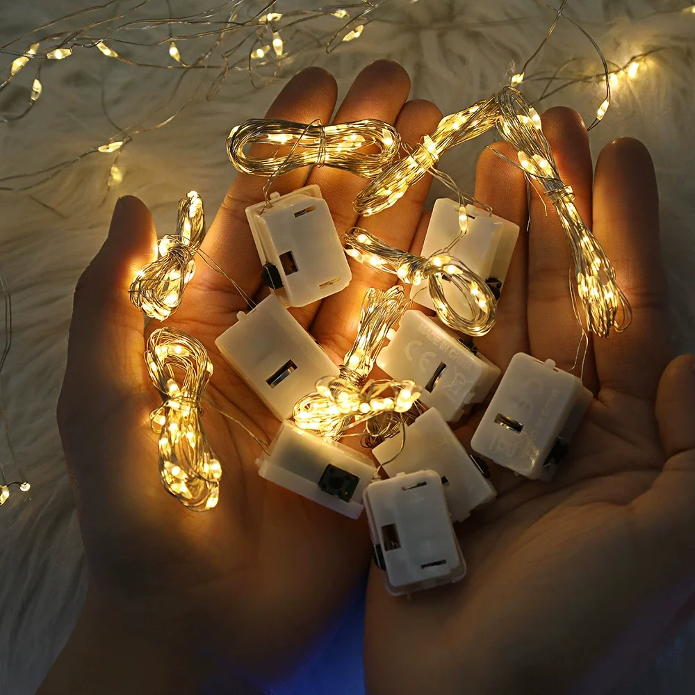 50/20/10 PCS LED Lichterkette 3AA Batterie Betrieben Kupferdraht Licht Girlande Für Weihnachten Hochzeit Party Dekoration String licht