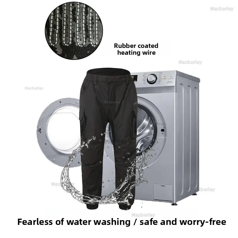 18 ZONES Heated Pants Men Winter Waterproof Warm USB Self Heating Thermal Cargo Pants Man Heated Multi Pocket Hiking Trousers