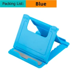 Adjustable Folding Desktop Phone and Tablet Holder Bracket Stand (Blue)