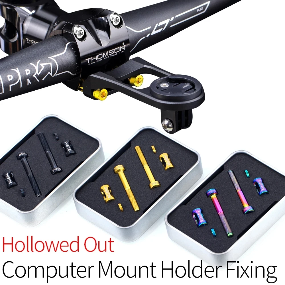 

RISK MTB Road Bike Parts Accessories Mounting Computer Stopwatch Holder Light Clip Stem Extension Bracket Titanium Fixing Screws