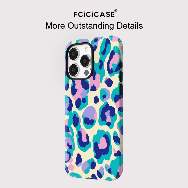 Leopard Print Magnetic Phone Case with Acrylic TPU Cover