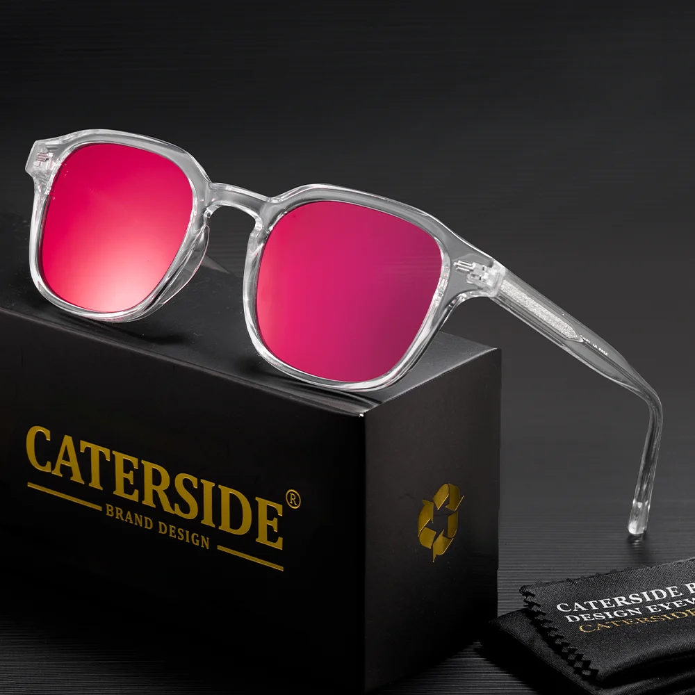 CATERSIDE Herren-Sonnenbrille im europäischen und amerikanischen Stil, quadratischer Rahmen, Brille für Damen, Outdoor, Reisen, Sport, Sonnenschutzbrille, UV400