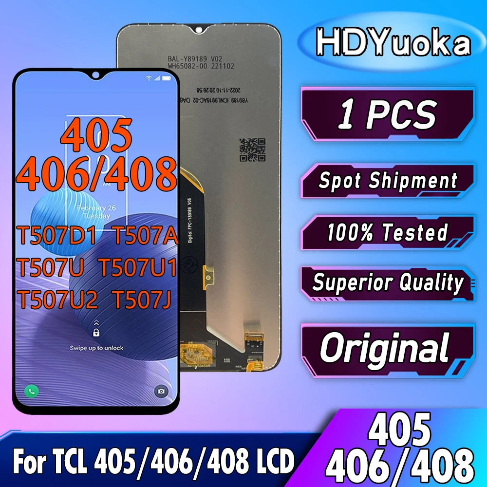 Écran LCD Pour TCL 405/406/406S/408 - Remplacement Tactile Complet Avec Outils - Modèles T506/T507