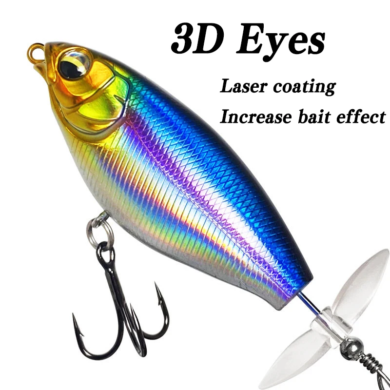 1Pc Top Water Fishing Lures with Treble Hooks Whopper Freshwater Saltwater Floating Lure for Bass ﻿ - 3