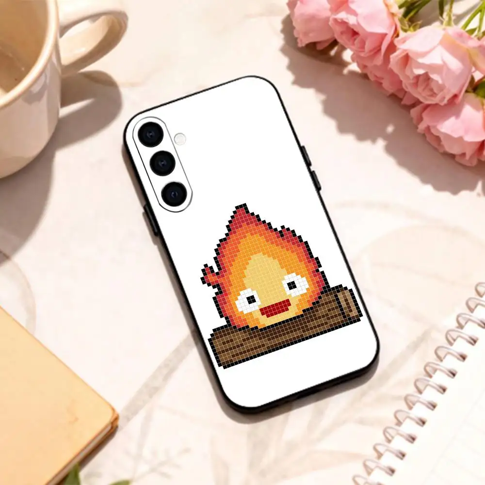 Charming Anime C-Cute Calcifer Soft Black Phone Case