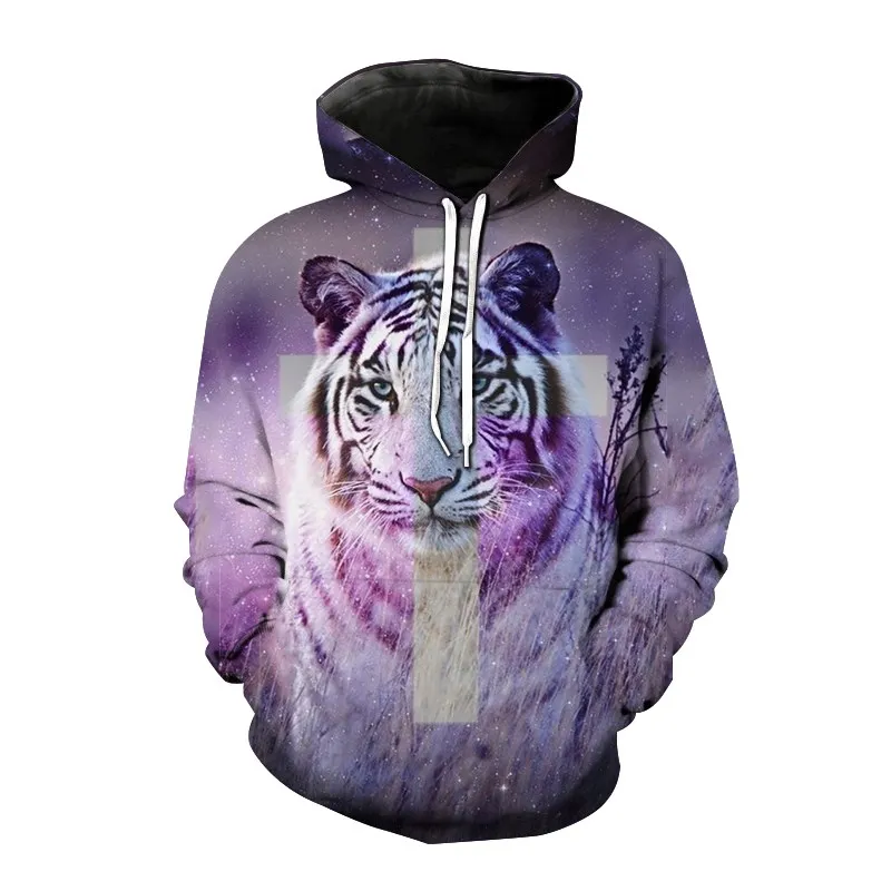 thumbnail image 1 of Sudadera con estampado de tigre para hombre, nueva moda 2023, sudadera holgada con bolsillo y estampado 3D, sudadera de manga larga, ropa para hombre, 1 of 5