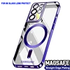 Original Wireless Magnet Plating Cover For Magsafe Case Samsung Galaxy S24 Ultra S21 S23 Fe S22 Plus Full Camera Protection Case 1