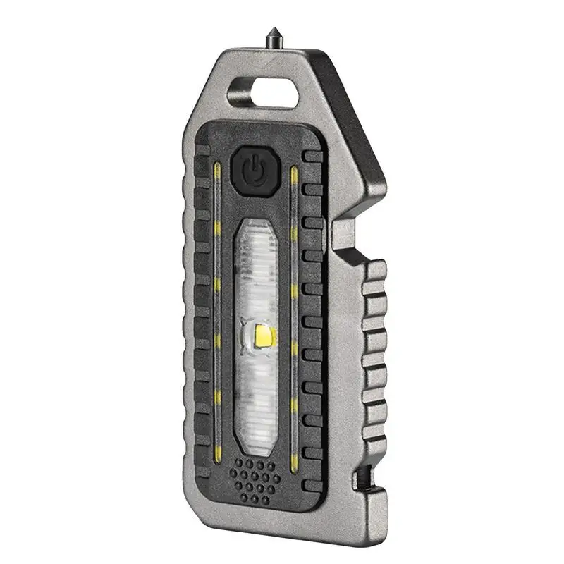 

Mini Keychain Flashlight 5 Modes LED Portable Torch Multifunctional Whistle Design Bottle Opener Rechargeable Flashlight
