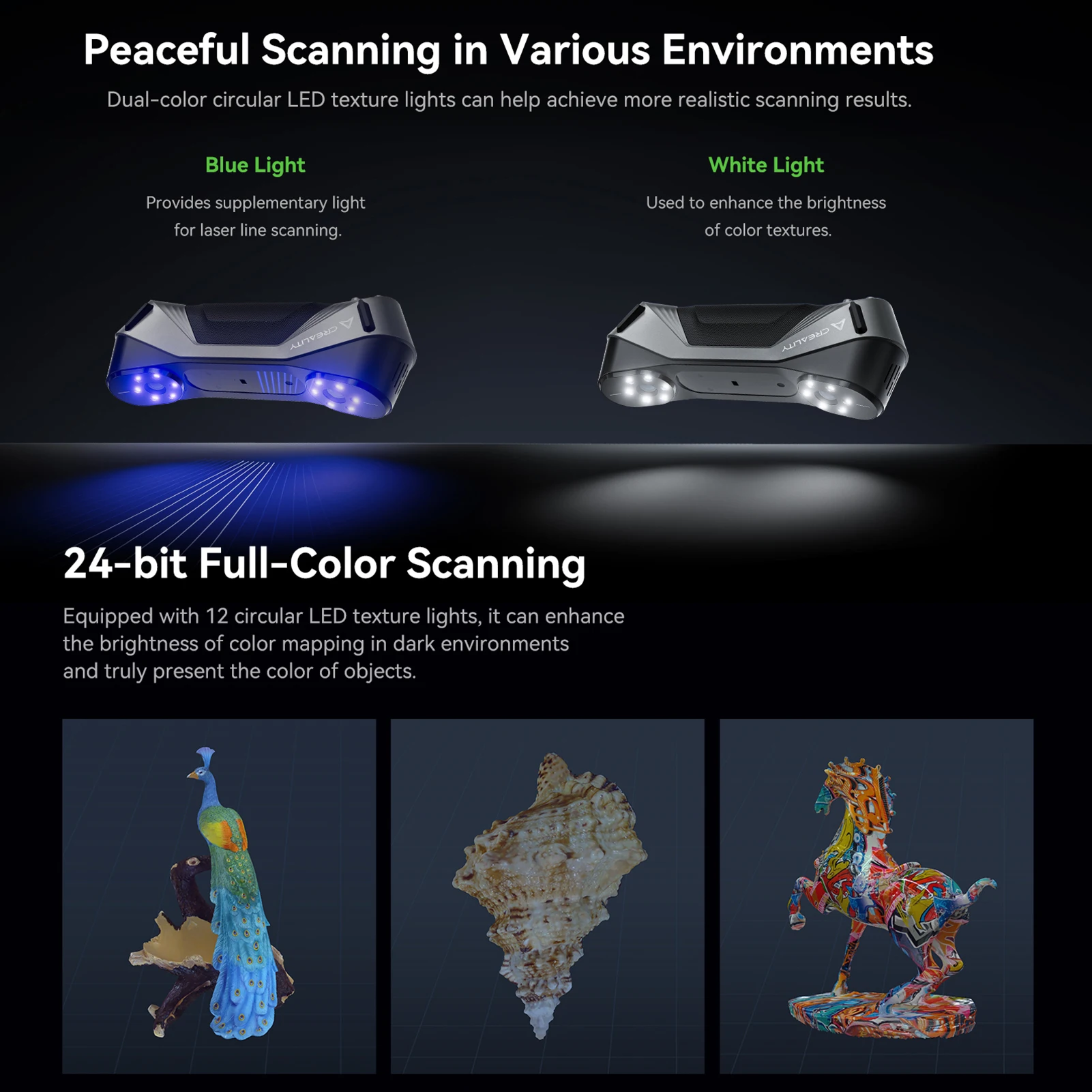 Creality 3D CR-Scan Raptor 멀티 라인 블루 및 NIR 소비자 3D 스캐너, 3D 프린팅 리버스 엔지니어링, 핸드헬드 스캐너 업