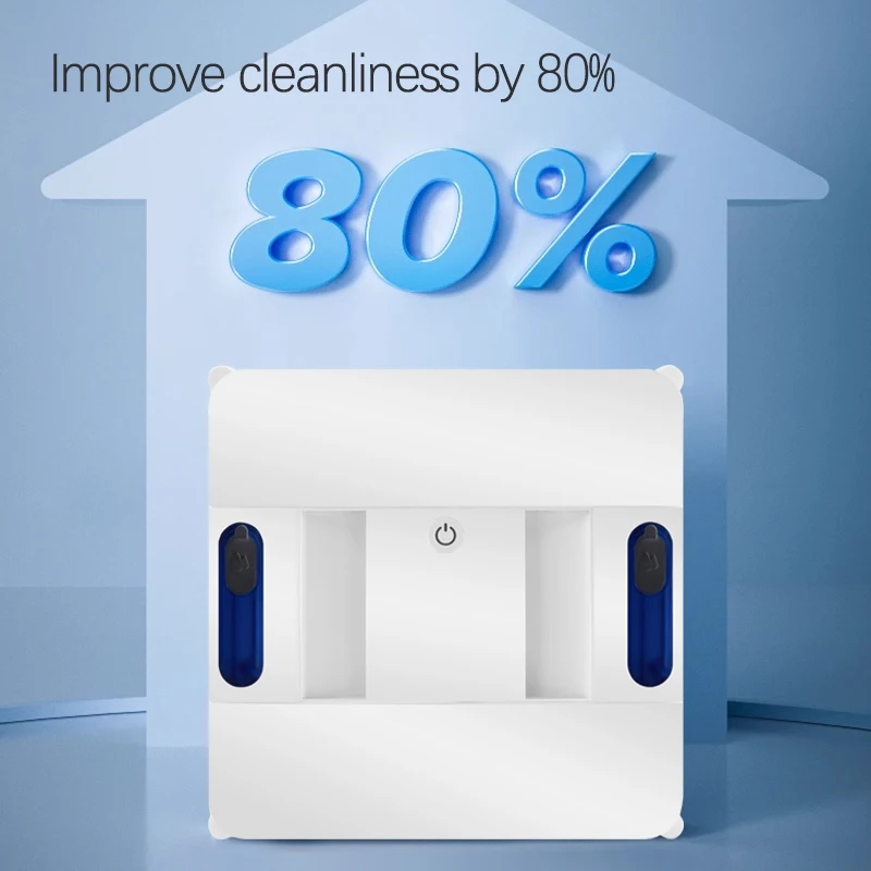 Robotic Window Cleaner 40ml Dual Water Tank, Ultra-Thin 6cm For Anti Theft Windows,App Remote Control Glass Wall Washing Robot 5