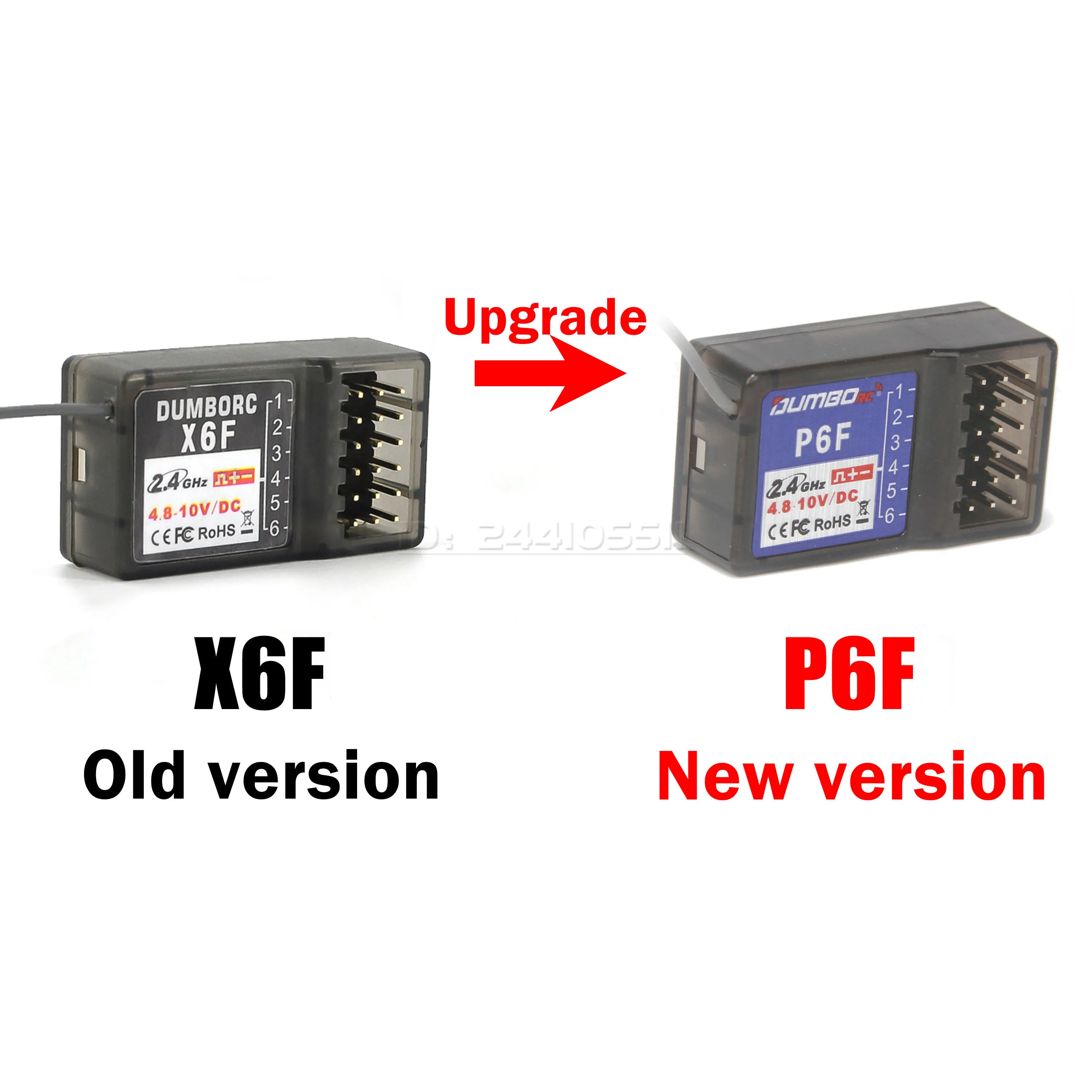 DUMBORC P6FG 미니 P6F P6DC P6DCG 2.4G 6CH 수신기 자이로 X6 X4 DDF-350 송신기 리모컨 RC 자동차 보트 LED 라이트
