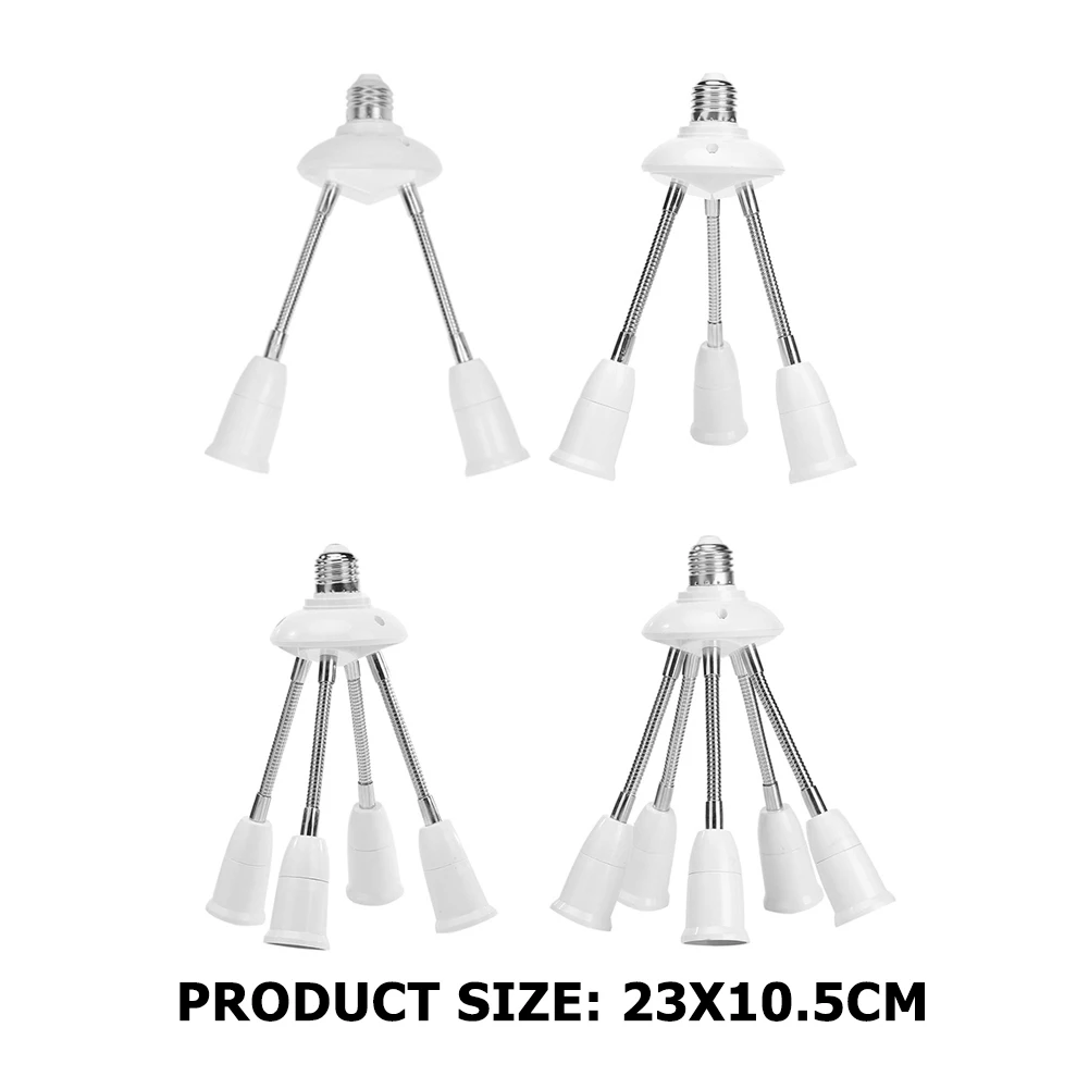 E27 Lamp White Base Adjustable  Rotary LED Light Bulb Socket Holder Adapter Converter Easy To Use for Restaurant Hotel