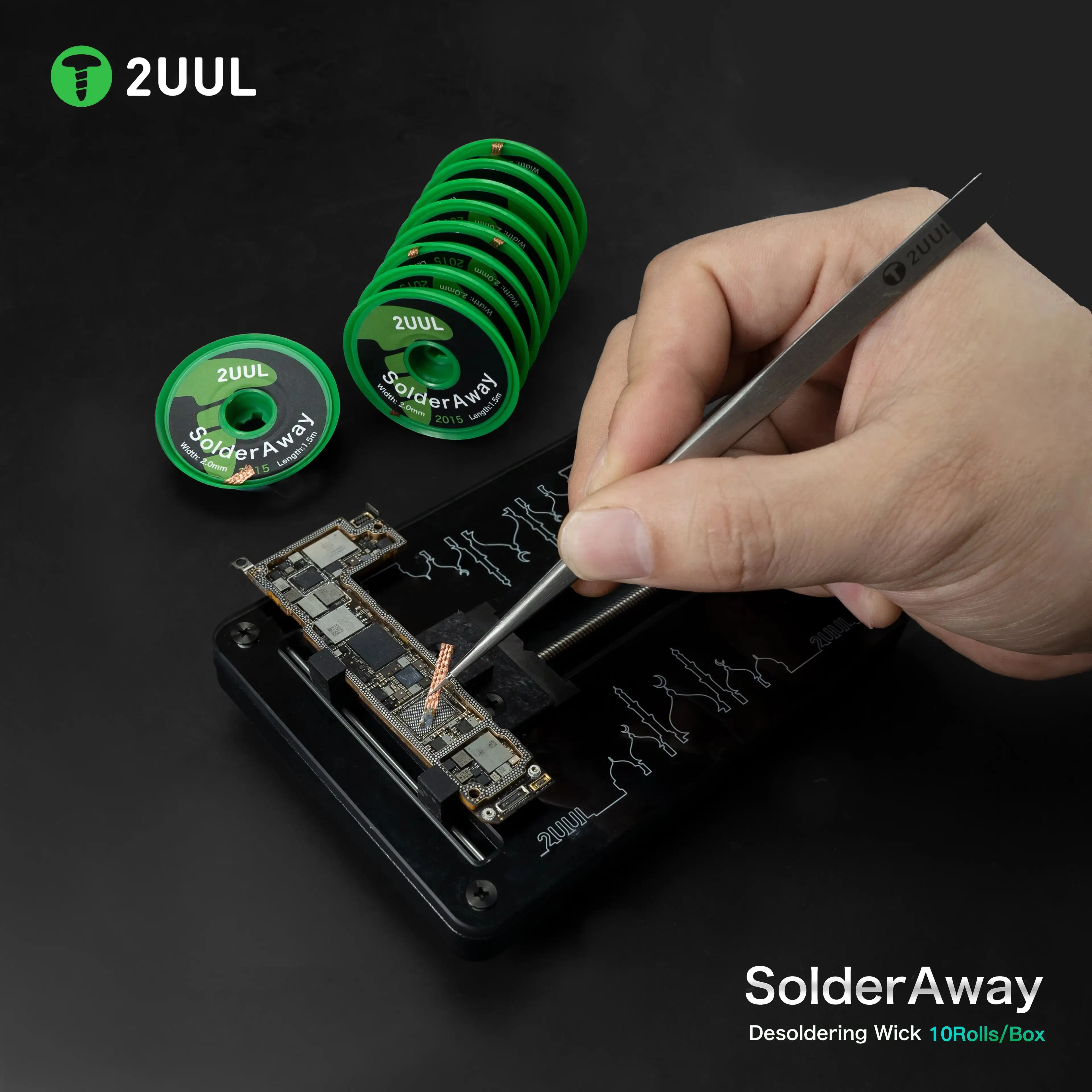 2UUL DW11 10Rolls/Box Desoldering Braid for Mobile Phone Maintenance Motherboard BGA Repair Solder Removal