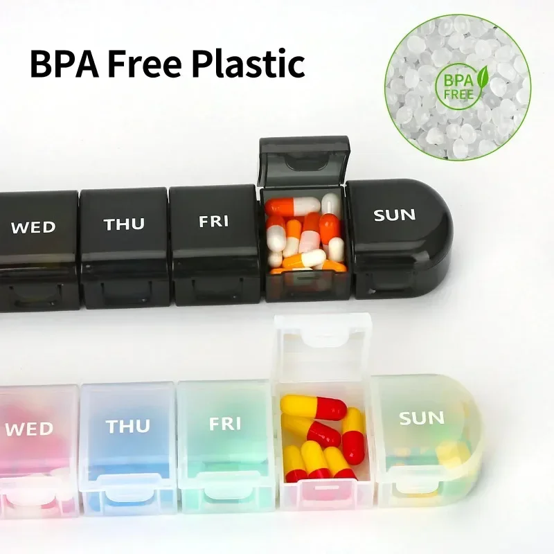 Compact 7-Day Pill Organizer & Storage Case