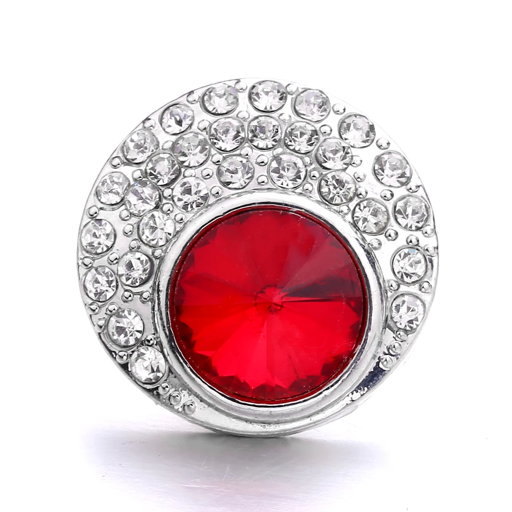20pcs Snap Buttons Jewelry Rhinestone  Metal Round  Snap Buttons Fit 18mm Snap Bracelet Necklace Jewelry