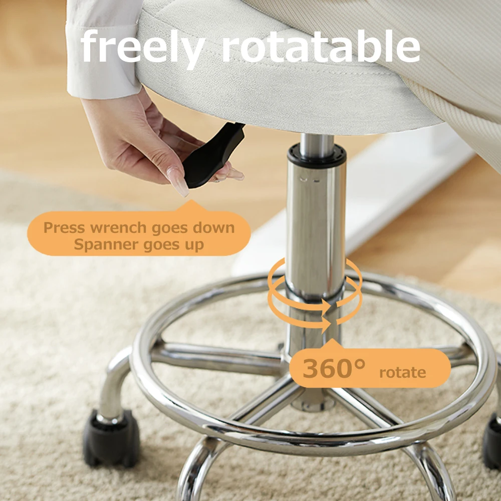 Modern Office Desk Chair Rolling Stool Computer Chair with Low Back Height Adjustable Work Home Salon Drafting Swivel Task Chair 4