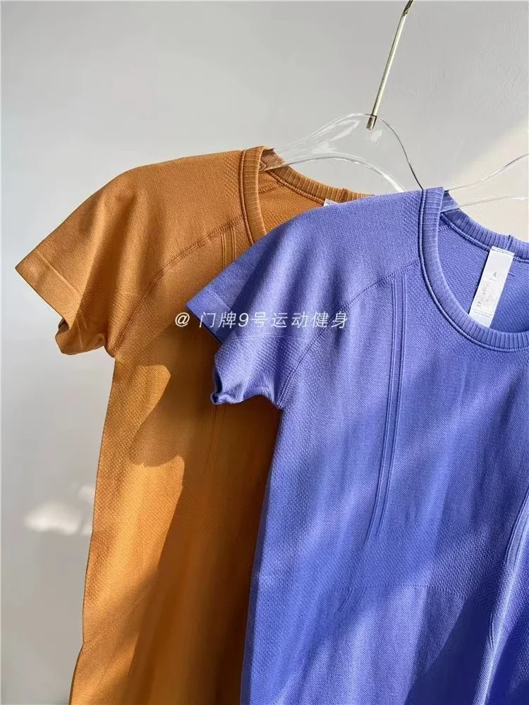 Lemon Women Swiftly Tech 1.0 Seamless Yoga T-Shirts Summer Breathable Sports Tee Fitness Blouse Workout Short Sleeve Crop Top
