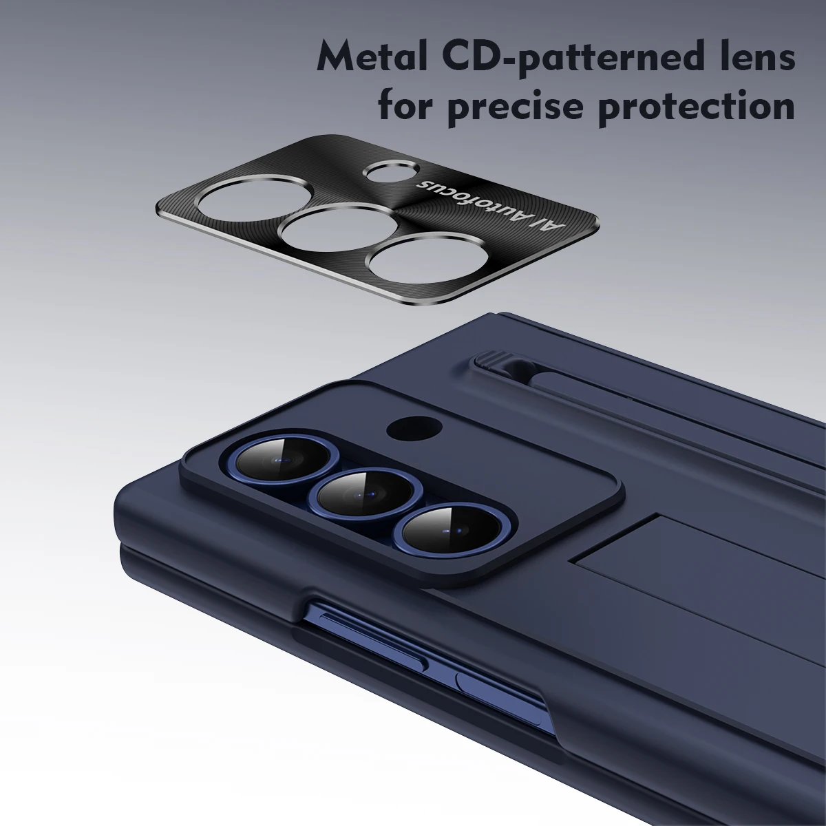 Elegant Fashion Bracket Phone Case with Front Protection Film and S Pen Holder