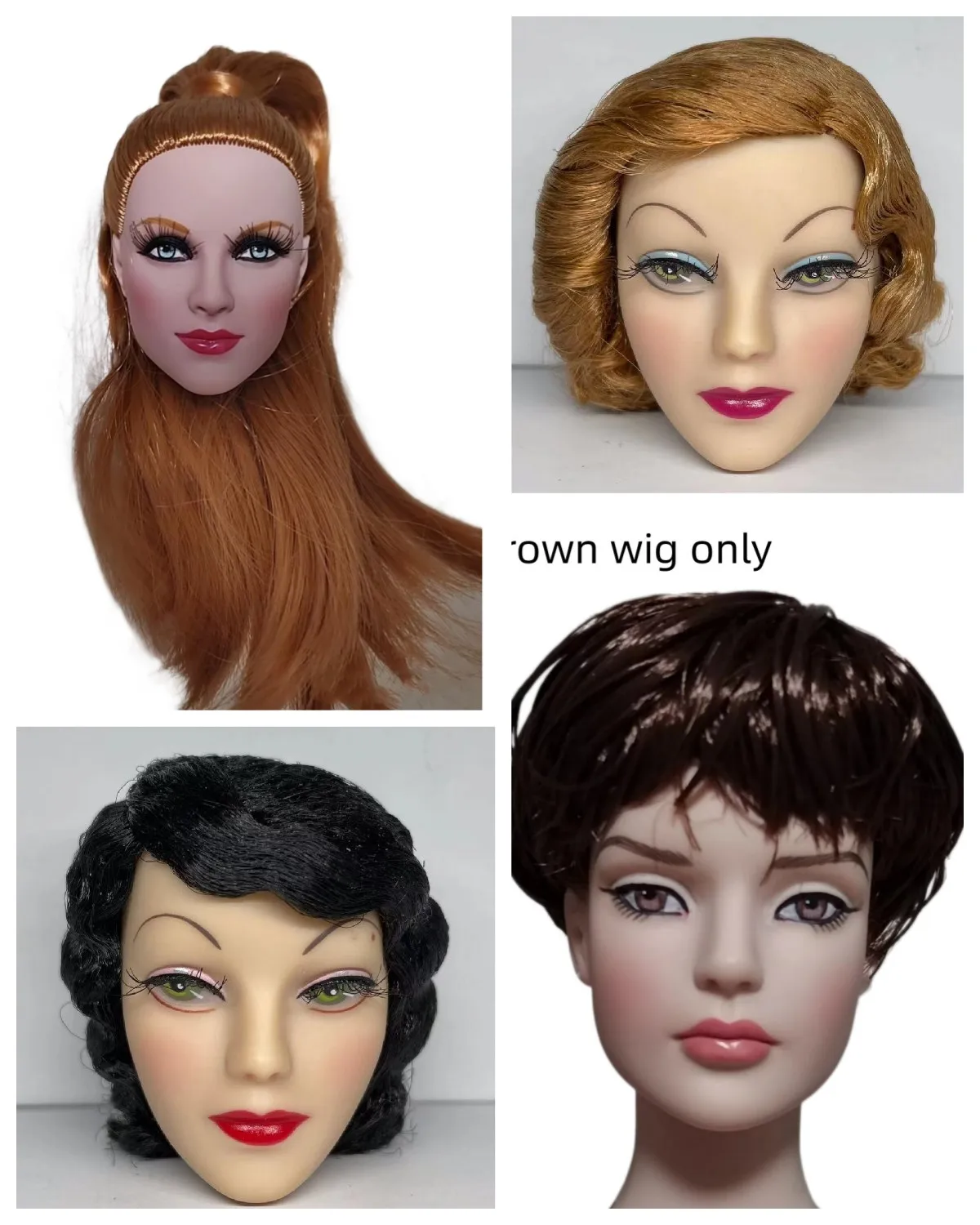 OriginalClassicOldDollHeadsRareFaceLimitedCollectionDollPart