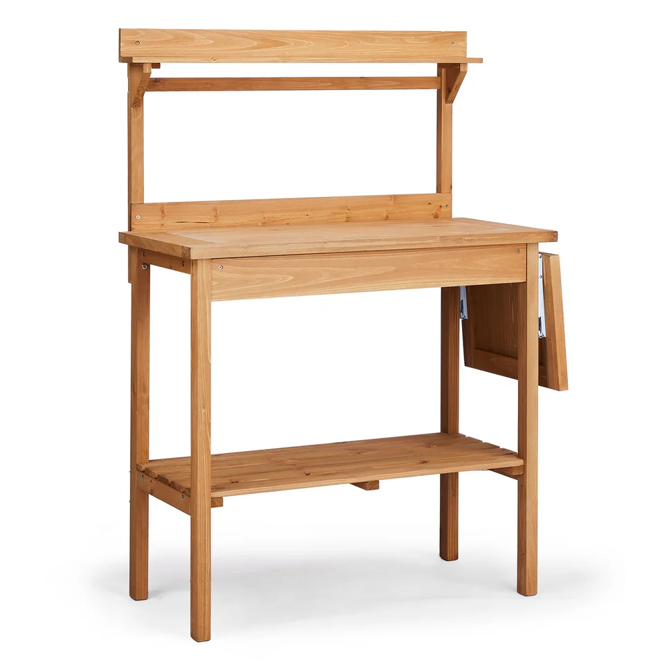 Wooden Garden Potting Bench Table with Storage