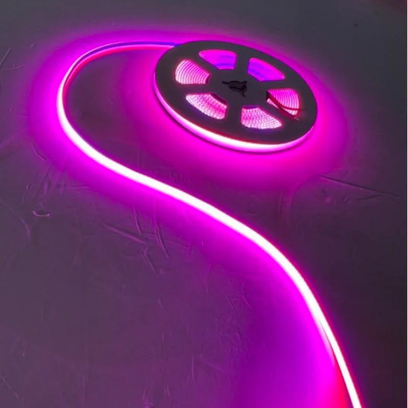 초박형 3mm 너비 밝기 조절 테이프 DC12V 화이트/핑크/레드/그린/아이스 블루 Cob LED 스트립 조명, 방 장 자동차 밝은 스트립