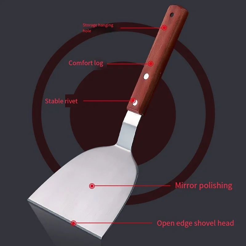 Stainless Steel Metal Griddle Spatula Hamburger Turner Scraper Pancake Flipper Great for BBQ Grill