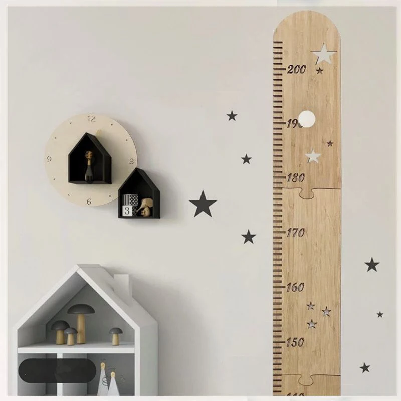 Heyu-Lotus Sturalteo Parete Per Bambini 200x20 Cm – Righello Di Crescita In Tela E Legno Con Unicorno - 4