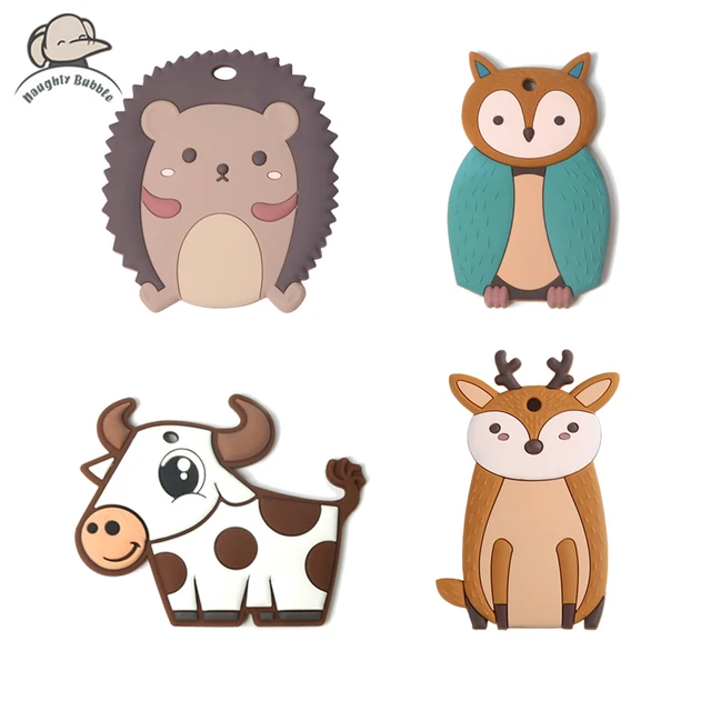 1PC Food Grade Silicone Baby Teether Toy Babies Educational Animals Toys for Children BPA Free Eco-friendly Baby Teether Toys 1