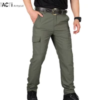 2024 Men's Tactical Casual Pants Thin Breathable Summer Casual Long Trouser Male Slim Waterproof Quick Dry Pocket Cargo Pants 1