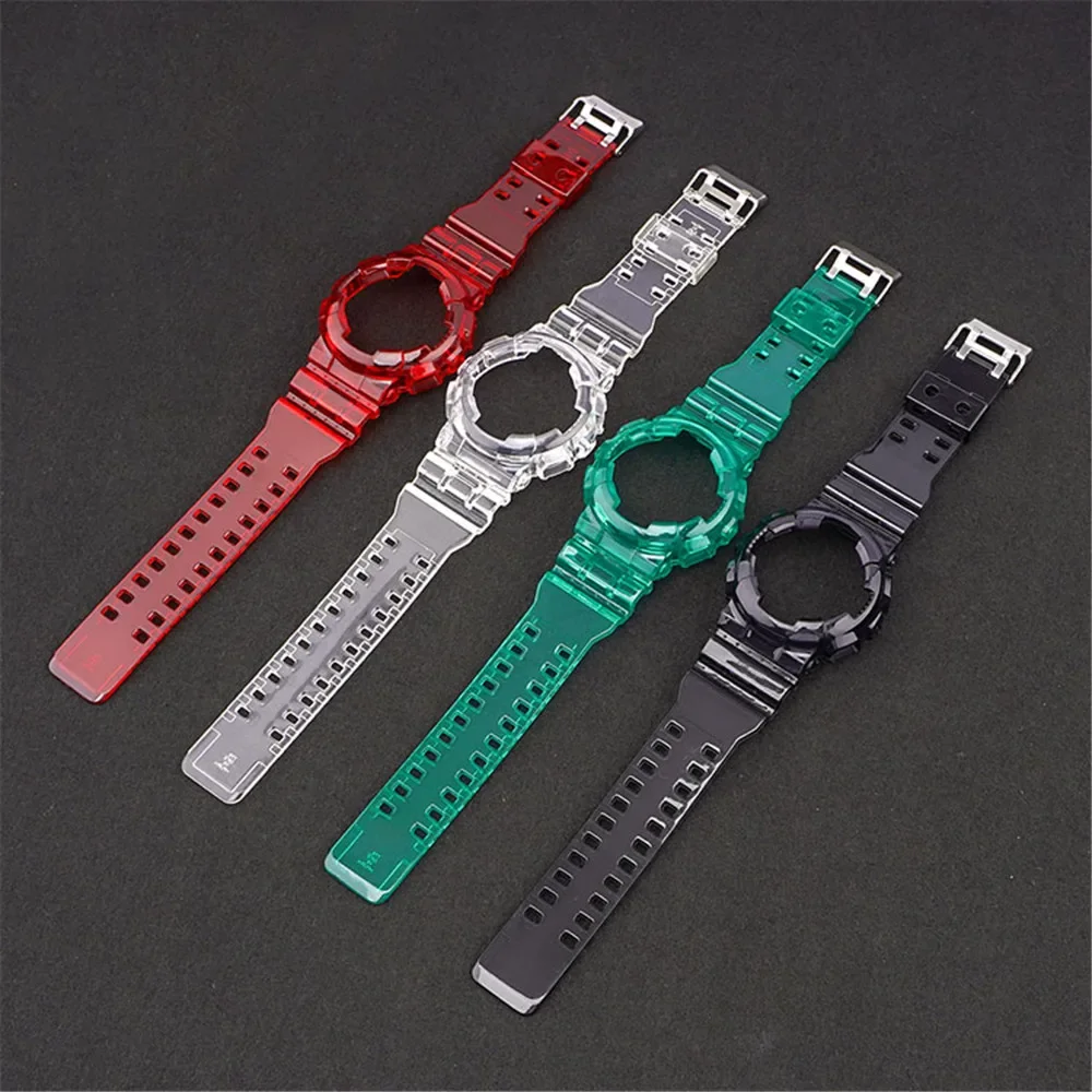 Transparent Silicone Watch Band Bracelet with Protective Case