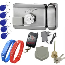 12V Electric Rim Lock 125Khz RFID Access Control Electronic Motor Door Lock Gate Wrist Band Bracelet Intelligent Cylinder Lock