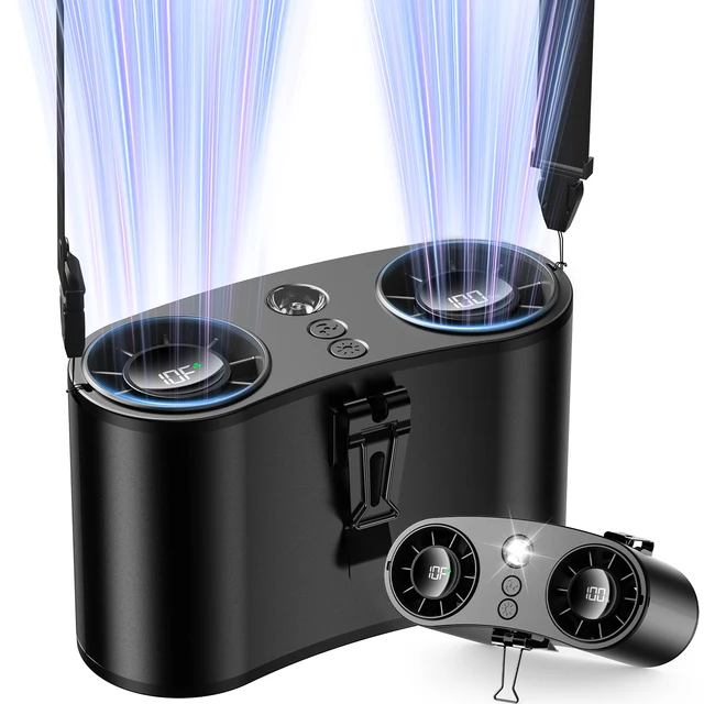 ColdSky Ventilateur de taille portable amélioré 10 vitesses Ventilateur personnel 20 000 mAh Ventilateurs de bureau rechargeables avec affichage LED pour chantier d'emploi en plein air 1