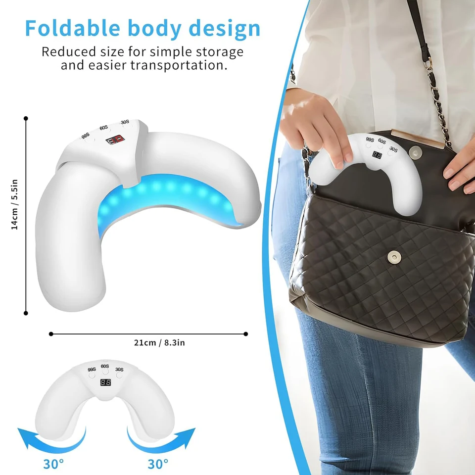 LED-laserapparaat voor de behandeling van schimmelinfecties aan de nagels (onychomycose), USB-oplaadbaar, 45W, 470nm blauw licht, voor verkleurde en verdikte nagels._voghion.com
