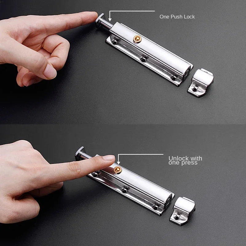 Description Picture 3 of item3/4inch Automatic Zinc Alloy Door Latch Barrel Bolt Hasp Stapler Gate Lock Safety Easy To Install for Bathroom Washroom