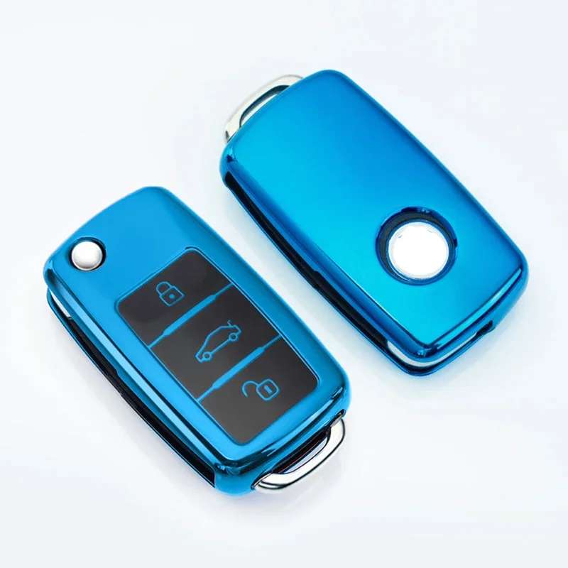 Key Case Key Case Cover Car Key Shell Car Key Chain Car Key Cover Case Holder Keychain For VW Volkswagen Polo Golf Passat Beetle Caddy T5 Up Eos Tiguan Jetta Skoda Octavia A5