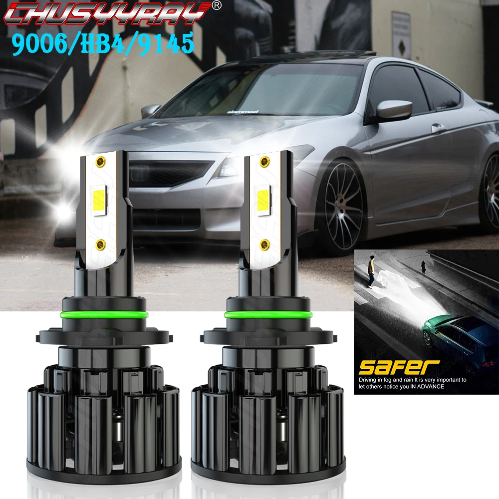 

CHUSYYRAY Car lights 9006 Compatible For Honda Accord 1997-2007 48W 12000LM Led Headlight Lamp For Car CSP Chip 9006 HB4 9145