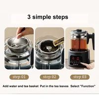 Bouilloire Électrique Intelligente 1,5 L, Théière Vapeur Multifonction, Pot de Santé à Température Contrôlée, Théière en Verre pour Bureau, Fonction Maintien au Chaud Automatique 2
