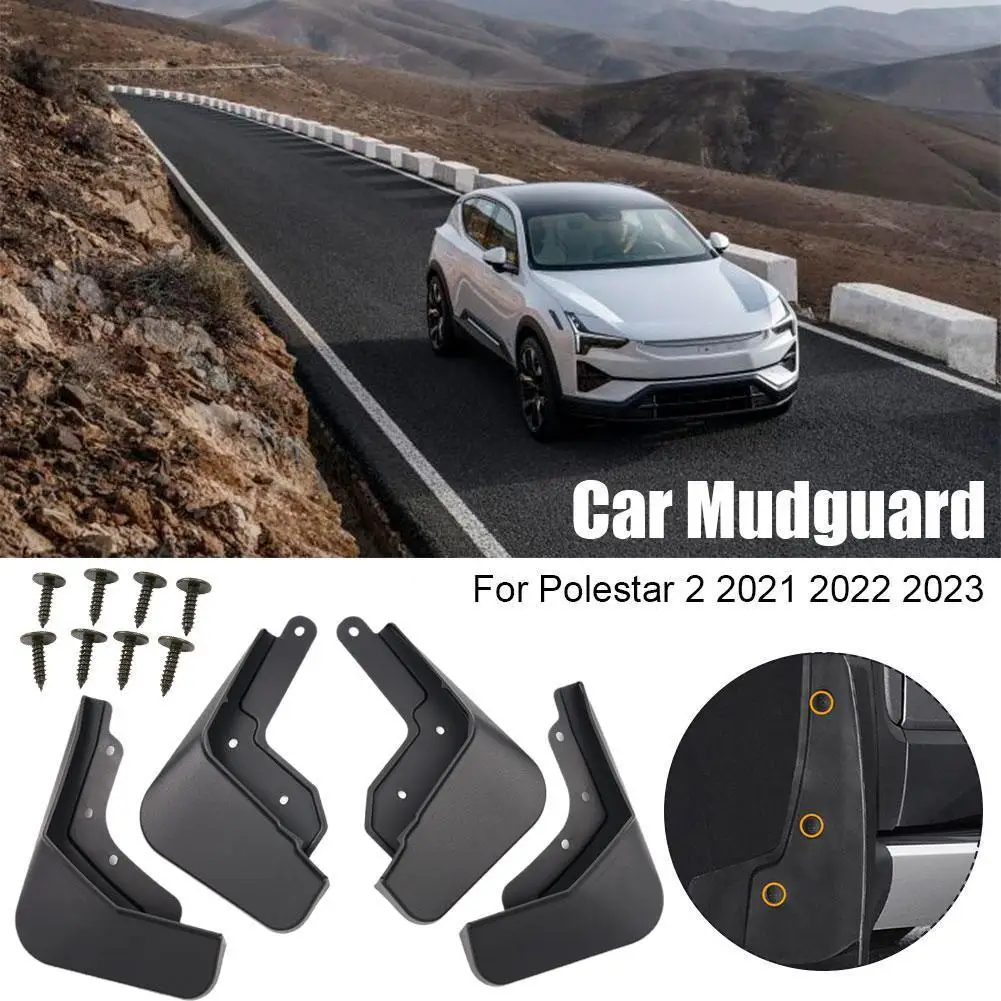 Parafango Per Auto Per Polestar 2 2021 2022 2023 Paraspruzzi Parafango Paraspruzzi Anteriore Posteriore Accessori Per La Protezione Dell'Auto 4 Pezzi