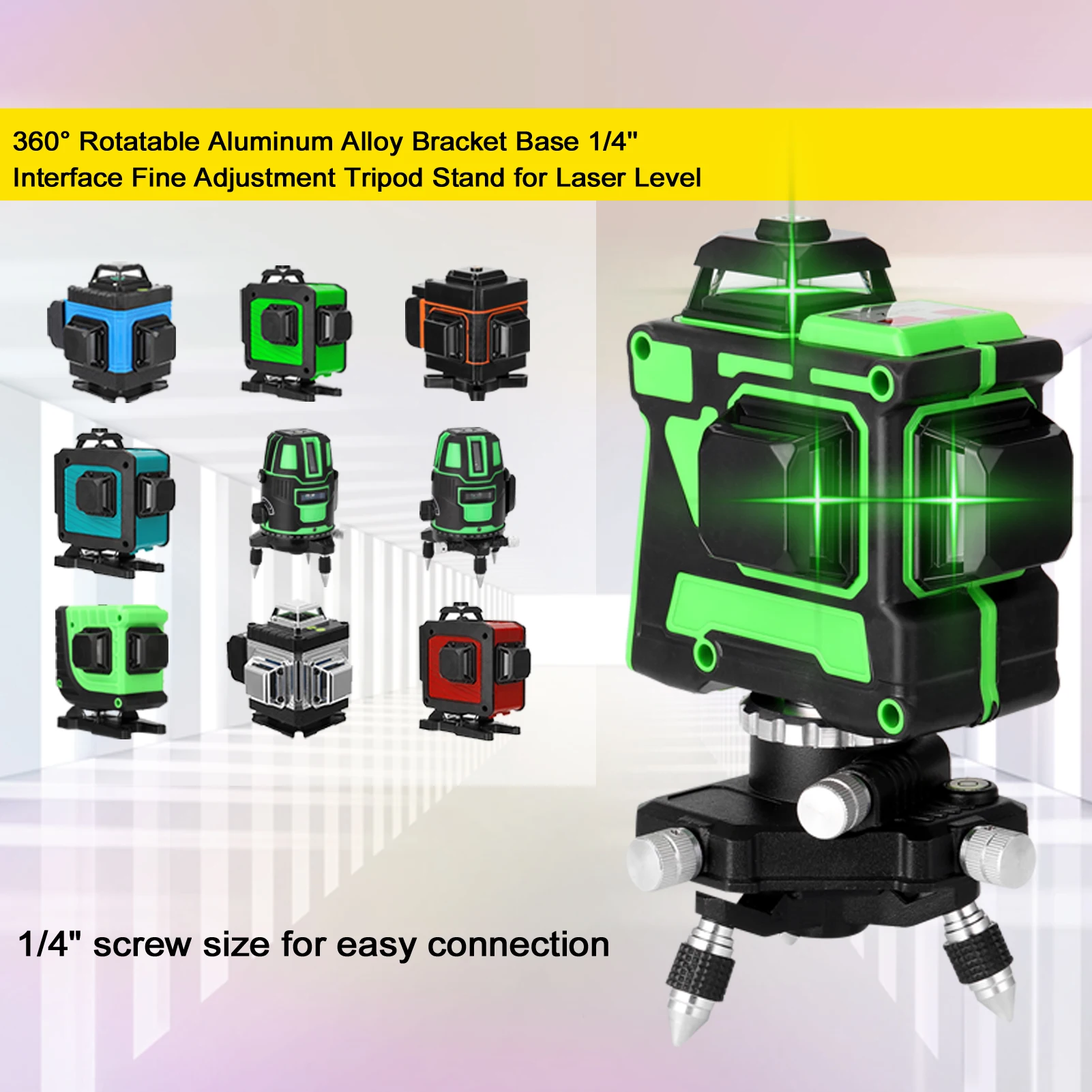Andoer Aluminum Alloy Tripod Ball Head Mount Panoramic 360° Swivel 180