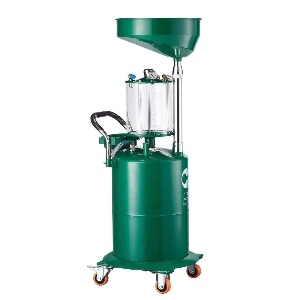 

New AB5701 Green 80L Oil Drainer Mobile Fluid Evacuator with Telescopic Suction Tube and Waste Oil Management System