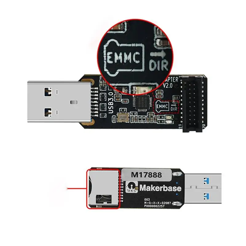 MKS EMMC 모듈용 카드 프린터 및 프로그래머 USB 3.0 리더, 마이크로 SDs TF 카드, 높은 읽기 및 쓰기 속도, 3D 프린터 도구