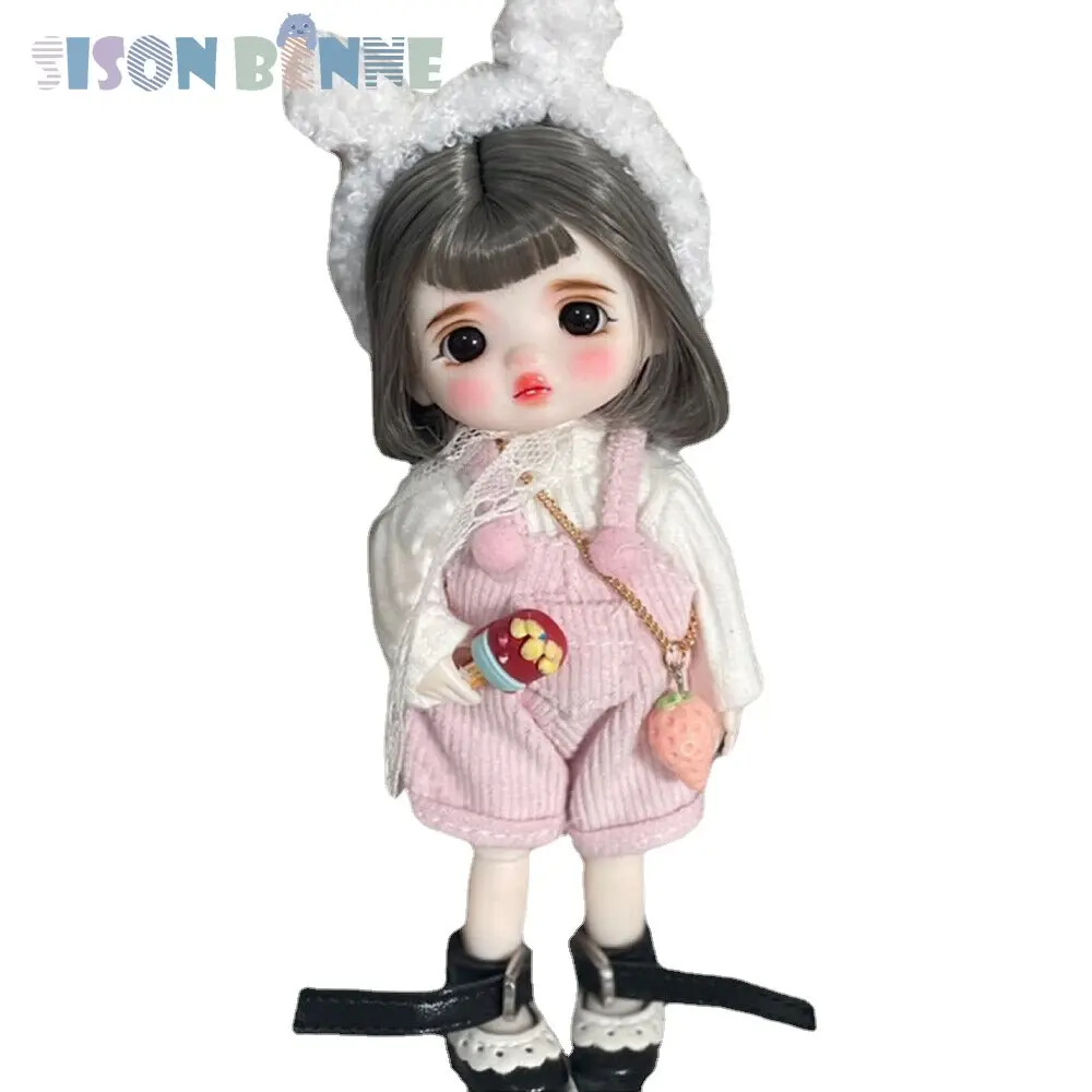 

SISON BENNE 16cm Mini Girl Doll Cute Makeup Full Set Clothes Accessories Kids Toys Best Gift