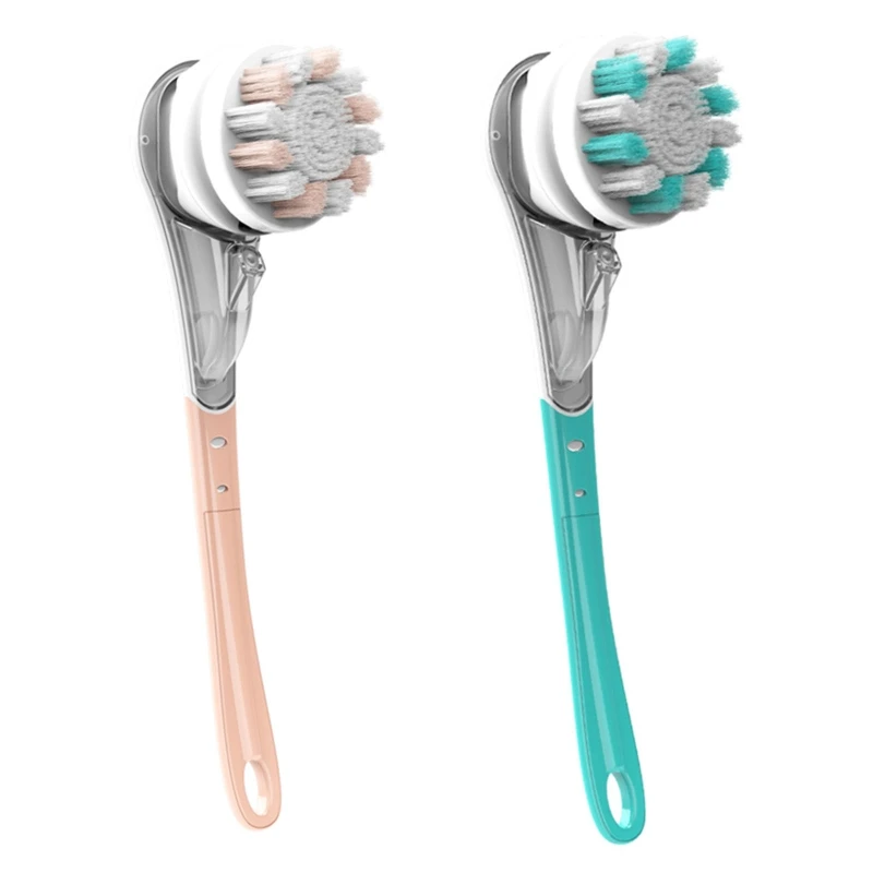 Electric Body Brush with Attachments Rechargeable Back Brushes IPX7 Long Handle Exfoliating Spin Scrubber for Shower Bathing
