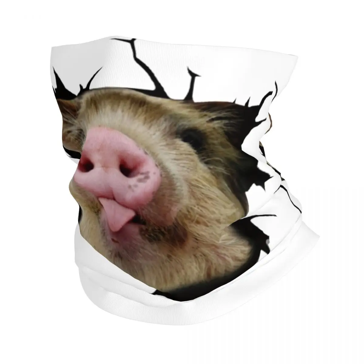 

Funny Animal Cute Pig Bandana Neck Warmer Women Men Winter Ski Tube Scarf Gaiter Face Cover